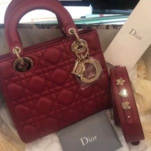 Dior Lady Small in Gorgeous red Lambskin